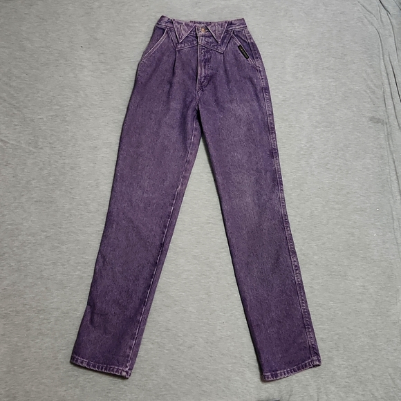 RARE!! Vintage Rockies Purple Western High Rise Straight Leg "Mom" Jeans - Picture 5 of 17